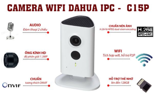 CAMERA WIFI DAHUA IPC-C15P - 1.3MB( ỐNG KÍNH CỐ ĐỊNH )